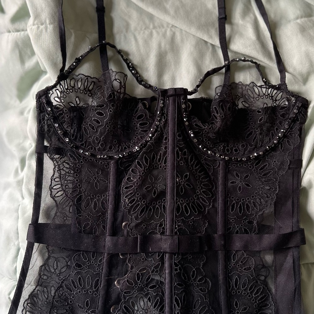 Victoria's Secret Black Lace Bustier